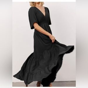 NWT Boho Flowy Maxi Wrap Dress Size M